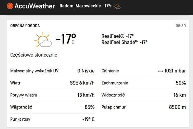 Ile jest stopni w Radomiu? Sprawdź aktualną temperaturę i prognozę